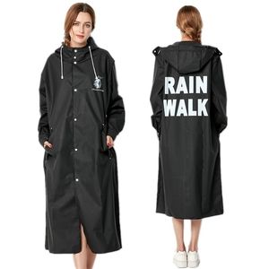 New Fashion Big Size Men And Women Thin Black Rain Coat Poncho Ladies Waterproof Long Slim Raincoat Adults Rainwear 201202