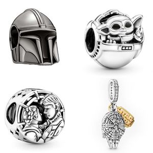 Großhandel 20 Stück Samurai-Helm Baby Astronaut Silber Charms Anhänger Perlen für Pandora-Armband Europäische Charm-Perlen Schmuck DIY