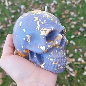 DIY Aroma Skull Head Candle för att göra gipstvål Halloween prydnadssilikonformar handgjorda gåva heminredning hantverk 220629