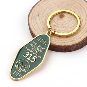 Wholesale tv shows s for sale - Group buy Tv Show Twin s Key Chain Metal Green Enamel The Great Northern el Room chains Fashion Women Men Jewelry Ring