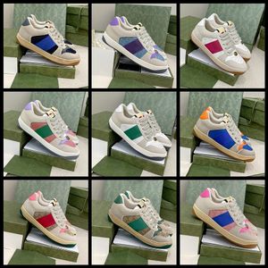 Mode Lyx Designer skor äkta läder Handgjorda Multicolor Gradient Tekniska sneakers kvinnor berömda sko Casual Skor Sneakers 1978 S137 001
