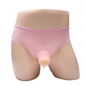 Mutande Slip a rete sexy da uomo Rigonfiamento Custodia per pene Mutandine Ultrasottile Guaina traspirante trasparente Lingerie erotica Mutande