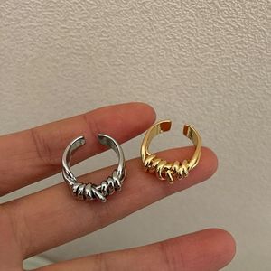 Wedding Rings Goth Gold Silver Color Weave Knot For Women Kpop Ring Man Finger Jewelry Party Accessories AnilloWedding