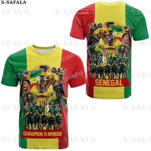 Senegal Custom Name and Number Fans Soccer Football 3D Printed High Quality T-shirt Summer Round Neck Men Female Top-9 220619