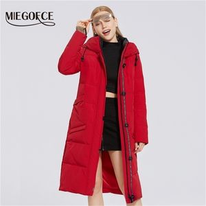 Miegofce Winter Women's Cotton Jacket Medium Long Bio Fleece Filler WindProof Women Coat Fashion Stylish Jacket Parkas 201214