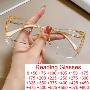 Sunglasses Vintage Oversized Anti Blue Light Reading Glasses Retro Brand Big Frame Women's Eyeglasses Clear Gradient Yellow Square Glass