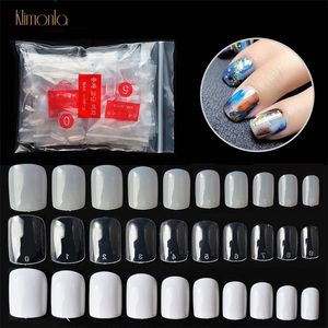 500st Pack Short Round False Nails Transparent Natural White Fake Nail Artificial Full Cover UV Gel Diy Manicure Set