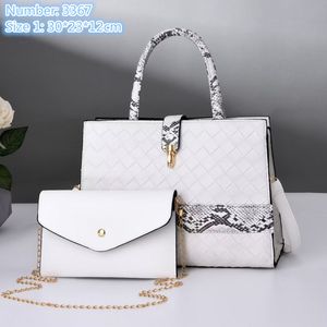 Borse a tracolla in pelle da donna all'ingrosso elegante borsa a forma di serpente con cuciture a contrasto borsa tote in pelle tinta unita di grande capacità Borse in pietra goffrata Joker 3367