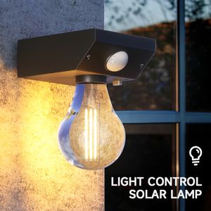 Lampadina COB Luci solari Controllo della luce esterna Sensore di movimento Induzione umana Lampada da parete impermeabile per portico da giardino