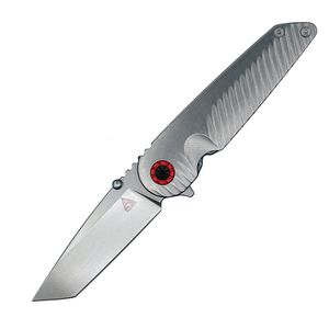 Specialerbjudande Allvin R1501 Flipper Folding Knife D2 Stone Wash Tanto Point Blade Rostfritt stål Handtag Stål Boll med snabba öppna knivar med nylonpåse