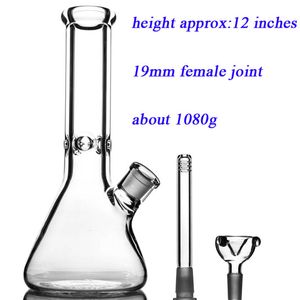 Hookahs 9 mm zlewki szklane Bongs 18 „13,7” i 12 ”Opt Water Rure z paleniem akcesoriów słonia super ciężki