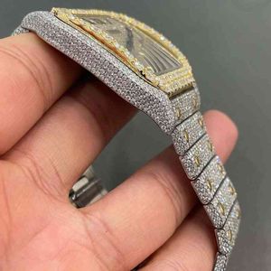 2024 elegante orologio personalizzato hip-hop di lusso con diamanti ghiacciati in acciaio inossidabile