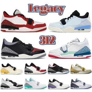 2023 Designer Legacy 312 Låg herrar basketskor 25 -årsjubileum Bred Cement Easter Psychic Blue Light Smoke Grey Olive Gold White Turquois Top Men Women Sneakers