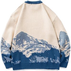 Hoodie Kar toptan satış-Erkek Hoodies Sweatshirts Snow Pullover Sweat Sıradan Hop Kış Erkekler Kalça Japon Vintage Harajuku Tarz Dağ Sokak Giyim Örgü Kusu