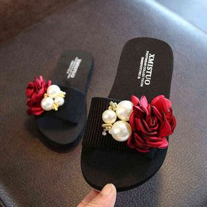 Mode -Slipper Sommer Außenbekleidung Eltern Kinder Mutter Tochter Reisen Kinder Pantoffeln New Style Sweet Flower Sandals Strand G220523