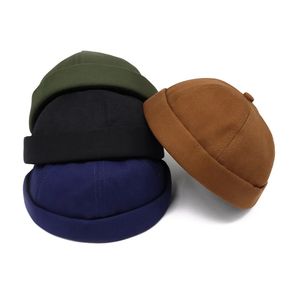 Solid Color Adjustable Men Cotton Beanie Crimping Spring Summer No Visor Women Skullies Beanies Melon Cap