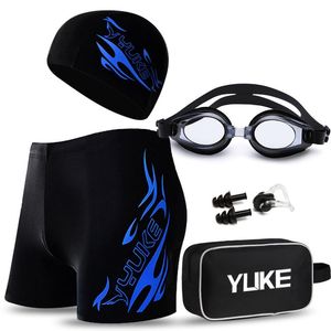 Men's Shorts Man Swimsuit Flat Angle Pants Briefs Swimming Goggles Cap Trunks Equipage Summer Brand MenMen's