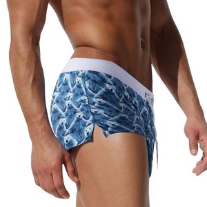 Męskie spodenki Inleeam Swim Trunks Men Mode Mode Seksowne gradient na plaży bokser męski 6 -calowy insammen's