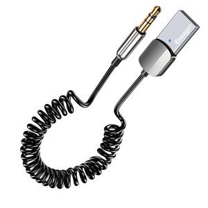 Bluetooth 5.0 Aux Adapter Auto Drahtloser Empfänger USB auf 3,5 mm Klinke Audio Musik Mikrofon Freisprecheinrichtung Car Kit Lautsprecher Sender