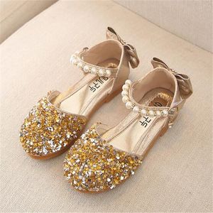 Yaz Ilmek Çocuk Kız Sandal Prenses Ayakkabı Bebek Kız Düz Bling Deri Sandalet Moda Pullu Yumuşak Çocuklar Dans Parti Sparkly Ayakkabı Boyutu 21-35