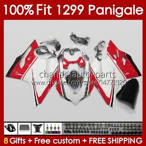 Corpo de molde de injeção para Ducati Panigale 959R 1299R 959S 1299S 2015-2018 Bodywork 140NO.117 959 1299 S R 2015 2016 2017 2018 959-1299 15 16 17 18 OEM Fairing White Red