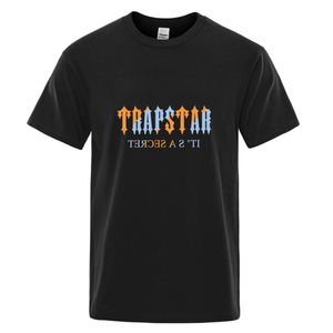 2022 Helt nya kläder Herr Svart T-shirt Toppar Trapstar London tryck Man T-shirt Kortärmad Casual Herr T-shirts för män