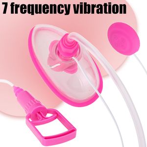 7 geschwindigkeit Pussy Pumpe für Vagina Klitoris Sauger Frauen Vibrierende Klitoris Vibrator Nippel Vergrößern Vakuum Abdeckung Erwachsene sexy Spielzeug