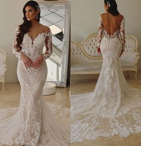 Abiti da sposa a sirena con scollo a V moderno sexy Abiti da sposa eleganti con scollo a barchetta senza schienale Abiti da cerimonia estivi