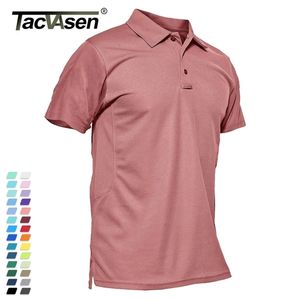 TACVASEN Summer Colorful Fashion Polo Tee Shirts Men's Short Sleeve T-shirt Quick Dry Army Team Work Green T-Shirt Tops Clothing 220621