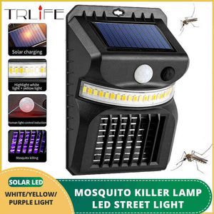 Mah Lighting Colors Solar Light Solar Energy Led Mosquitoes Killer Lamp Outdoor Sensor Home Wall Induction White Yellow Uv J220531