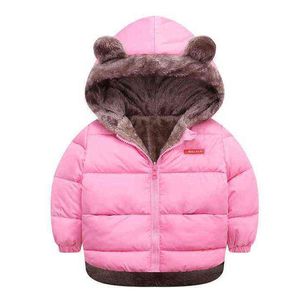 女の子の衣装のためのベルベットジャケット冬の厚い子供ジャケット男の子のコート子供服ベビーガールコートウェア両側J220718