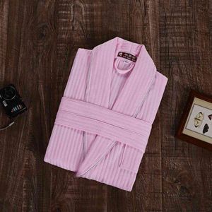 Damen-Nachtwäsche, Damen-Robe, Waffel-Bademantel, Baumwolle, sexy Spa-Braut, Rosa, Übergröße für Paare, Kimono, Weihnachtsgeschenk für Damen