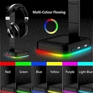 epacket gaming headset accessories stand lighting base with usb and mm ports colorful glare led headphones holder for gamer p245o