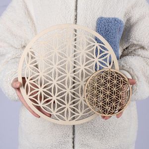 Wholesale wood signs home decor for sale - Group buy Party Decoration Wooden Wall Sign Flower Of Life Shape Laser Cut Wood Art Home Decor Handmade Coasters Craft Making Sacred Geometry Ornament