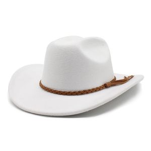 2022 Chapéu de cowboy ocidental vintage para 8cm de 8 cm de largura cavalheiro jazz chapéus panamá cowgirl cloche igreja Sombrero Hombre Caps