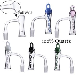 Mit einzigartigen Glas-Marmor-Ketten, Kappe, Quarz-Banger, Rauchzubehör für Wasserpfeifen, nahtlos, vollverschweißt, dicker Quarz-Banger, abgeschrägt FWQB18