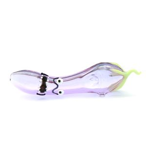 High Quality Pipe Purple Eggplant Shape Glass Tube Smoking Gun Height 15cm