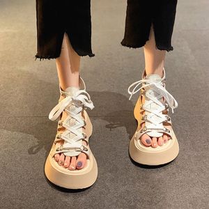 Sandals Lace Up Wedges Mulheres tênis 2022 Summer Sport Sports Sapatos de plataforma Designer de zíper Roma Sandalsandalsndos de caminhada