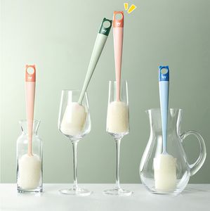 Soft Sponge Cup Brush Long Handle Sponge Bottle Brush Drink Wineglass Bottle Glass Cup Washing Cleaning Kitchen