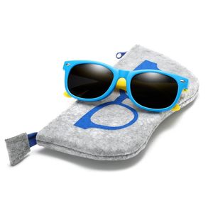 Sunglasses With Bag Rubber TR90 Children UV Polarized Kids Polaroid Sun Glasses For Girls Boys Baby Eyewear