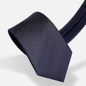 Bow Ties Brand High Quality Men's Tie Fashion Formell Wedding Business 8 CM Navy Blue Striped Slipsa Male Giftbow Enek22