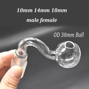 Männliches weibliches Gelenk 30 mm großer Ballglasölbrenner Rohr transparent klarer Tabakbogenöl -Schüsseladapter für Shisha Shisha Accessoires