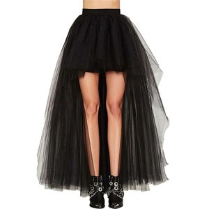 4 färger kjol mode kvinnor lång tyll kjol elegant prinsessa sexig stil oregelbunden mesh tutu kjolar vintage mini puffy kjol 220701