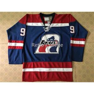 Maglia da hockey Nik1 99 Wayne Gretzky Indianapolis Racers Ricamo cucito Personalizza qualsiasi numero e nome maglie