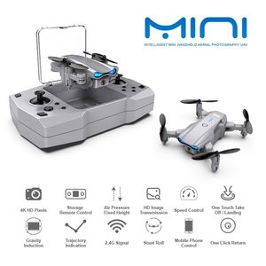 Mini Drone ile 4 k Profesyonel IG-Çözünürlüklü Çift Kamera WIFI FPV Geniş Açı Küçük Quadcopter Katlanır Helikopter Oyuncak 220321