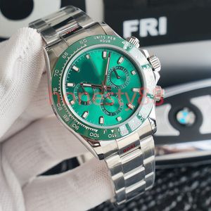 Luxury Męski zegarek 40 mm Automatyczne zegarek na rękę na rękę Zielone Zielone świecące pasy ze stali nierdzewnej Sapphire Mirror St9 Klasyczne składane klamra Montre de Luxe zegarki