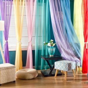 Curtain & Drapes 2M Solid White Tulle Sheer Window Curtains For Living Room The Bedroom Modern Voile Organza Fabric Pole TypeCurtain