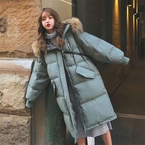 Parka Sonbahar Kış Kadın Giysileri Vintage Kore Ceket Kadın Bayan Aşağı Pamuk Ceket Sıcak Kalın Uzun Parkas Büyük Boy 201210