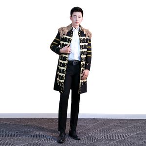Men Glitter Embellished stage wear male Nightclub performance clothing classical Costume Singers Cosplay outfit