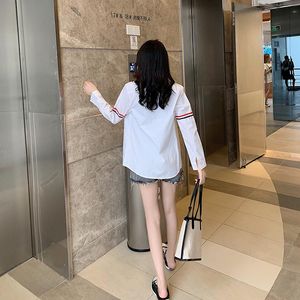Women's Blouses & Shirts Autumn Couple Wear Oxford Shirt College Style Male And Female Students Class Clothes Long-sleeved White ShirtWomen'